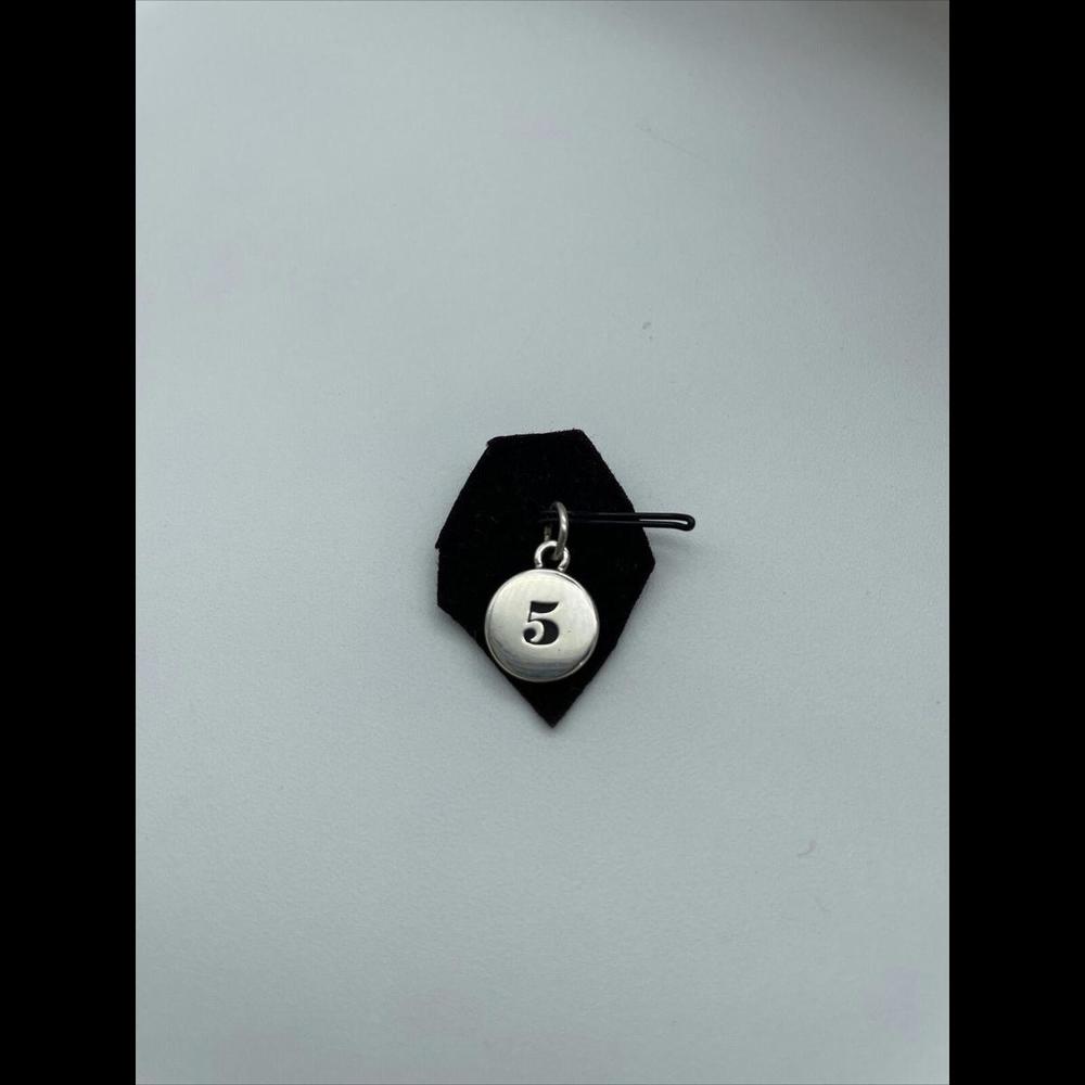 Sterling Silver 5 Number Charm Pendant Marked CTO